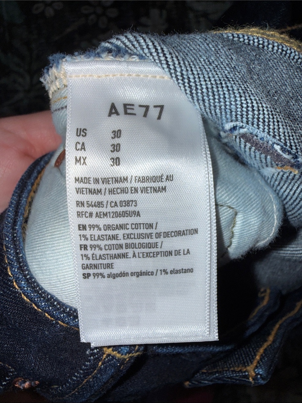 AE77 Premium Cigarette Jean dark rinse 30 10 - Picture 11 of 11